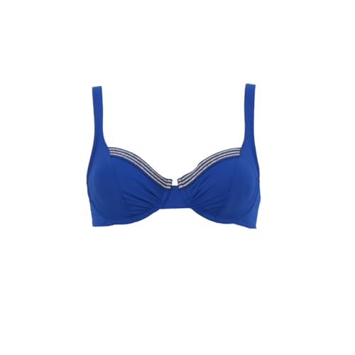 Haut de maillot à armatures Lucia bleu Janine Robin pour vos journées farniente et thalasso