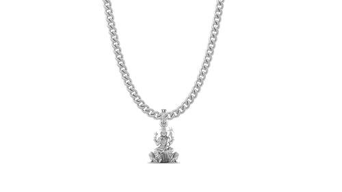 Pendentif déesse Maa Kamakshii argent pur pour rituel de méditation et bien-être