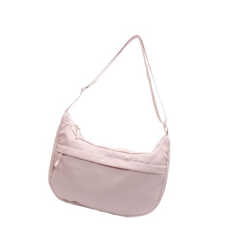 Sac à bandoulière nylon grand espace rose résistant et léger