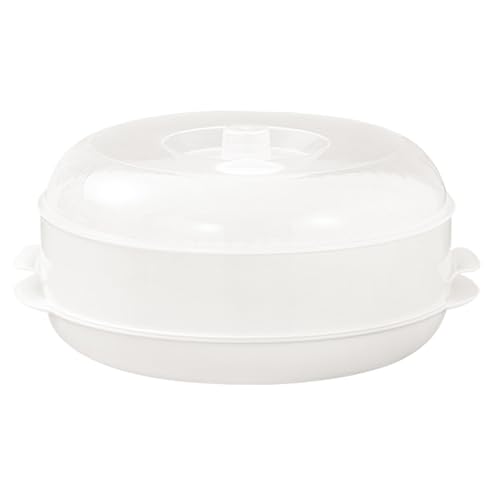 Vaporizador De Verduras Para Microondas – Olla De Cocina Apilable Para Preparación De Alimentos | Accesorio Para Vaporera Con Recipiente Con Tapa: Platos Para Arroz, Pasta, Patatas, Huevos Para Calent