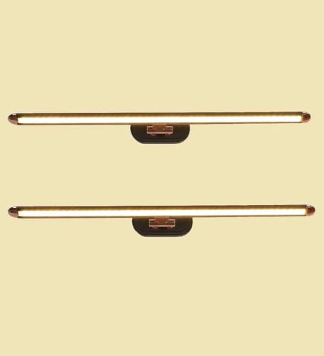 Image of Groeien Pack of 2 | 12 WATT LED 3 Color Black Body Rose Gold Picture Photo Frame /Mirror Bathroom Wall Light with Adjustable Head(Warm+Natural+Coolwhite) (Black,Rosegold)