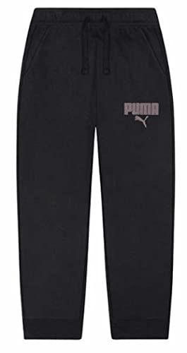 PUMA Boys Core Logo Jogger Sweatpants, Black/Gray, Medium