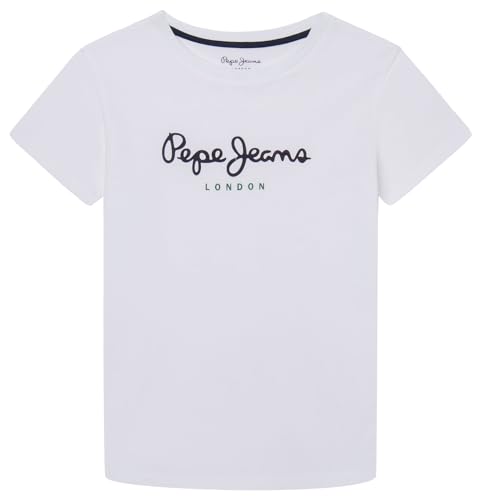 Pepe Jeans New Art N, T-shirt Niños, Blanco (White), 14 años