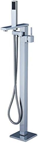 Ensemble de douche de bain mitigeur sur pied chrome brillant pour baignoire