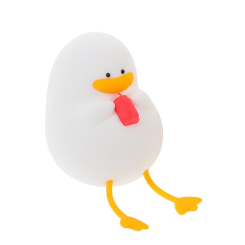 Lámpara de mesa noche silicona pato LED recargable blanca miniatura 1