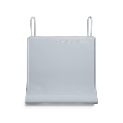 Image of The Table Tyke Silicone Placemat with Table Edge Bumper for Baby Toddler Suction Cup Safety Mat (Slate Grey)