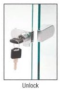 CRL Chrome No-Drill Showcase Lock - Keyed Alike - 255CHKA
