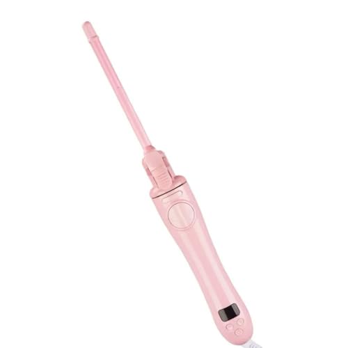 CHIKYO Automatic 9mm Curling Iron, 3/8 Inch Automatic Roating Hair Curler, Negative ion Curler, Curling Iron for Short Hair, Double Voltage(Pink)