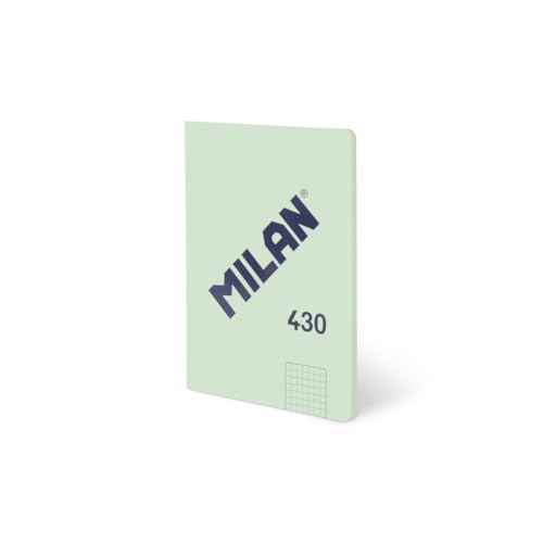 Cahier A5 quadrillé MILAN 48 feuilles 95g vert pour notes
