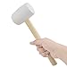 Gunpla Rubber Mallet - 8 oz Anti-Slip Wooden Handle Soft Double Face White Rubber Head Mallet for DIY, Tile Setting, Laminate Flooring Installs & More