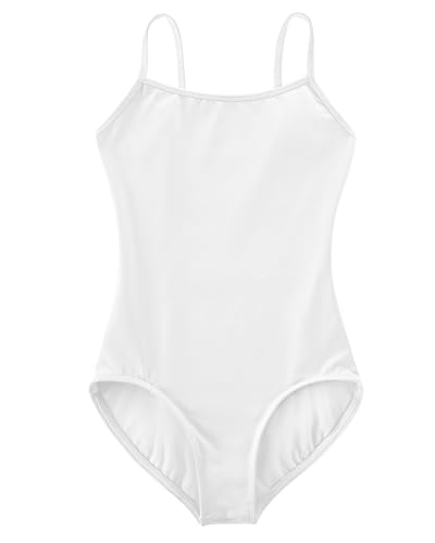 Stelle Dance Leotard for Girls Bodysuit White Leotards Gymnastics Outfit Ballet Undergarment Unitards(White XXS)