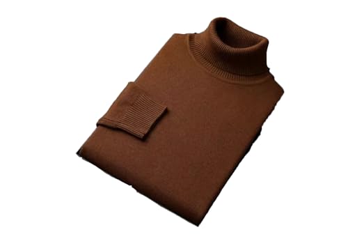 Mens Long Sleeve Knitted Sweaters Solid Color High Collar Slim Fit Pullover Warm Slim Fit Pullover