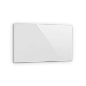 klarstein crystal wall radiateur infrarouge électrique, 100 x 60 cm, 600 watts, installation murale, fonction d'arrêt automatique, verre de sécurité trempé, blanc