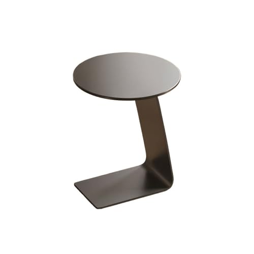 Table d'appoint de canapé noire, petite table à thé ronde de salon moderne
