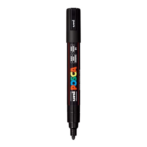 Posca PC-5M Marker | 1.8-2.5 mm Bullet Shaped Tip (Black Ink)