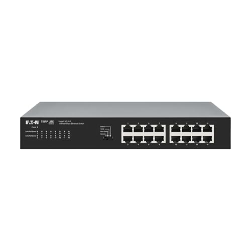 Image of Eaton Tripp Lite Series 16 Port Switch Unmanaged Gigabit Ethernet, Metal Enclosure, Plug-and-Play, Ethernet Splitter, Auto-Negotiable, Desktop and 1U Rack Mount Switch, 3-Year Warranty (NG16-1)