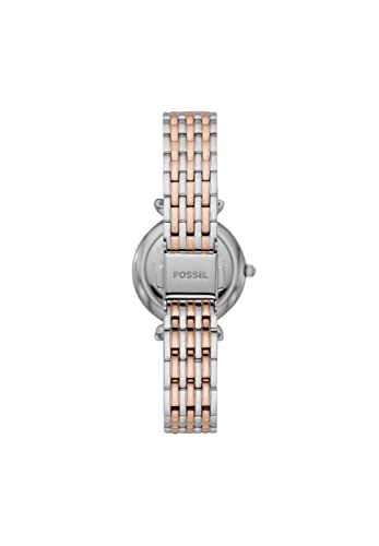 Fossil Women's Carlie Mini Three Hand, Silver-Tone Stainless Steel Watch, ES4649