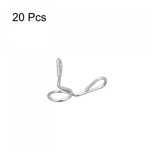 uxcell Fuel Line Hose Clips, 20pcs 4mm ID Fit 5-5.5mm OD Hose 304 Stainless Steel Water Pipe Air Tubing Spring Hose Clamps for Motorcycle Scooter