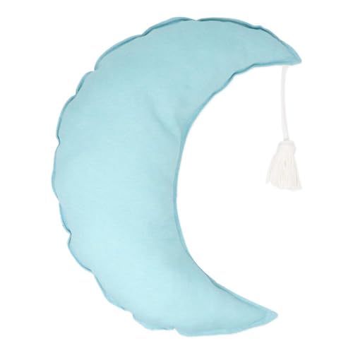 Cuscino Decorativo a forma di Luna per la Cameretta dei Bambini Luna per realizzato a mano Arredo e Tessile - Light Blue
