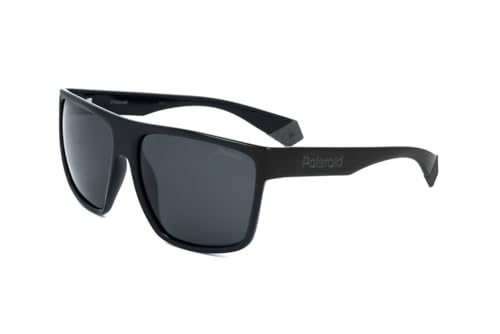 Polaroid Sunglasses Men's PLD 6076/S Square Sunglasses, Black/Polarized Gray, 60mm, 16mm
