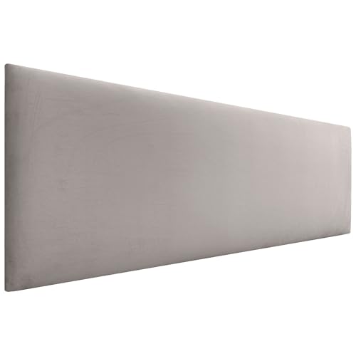 DHOME Cabecero de Terciopelo Liso Alta Gama Moderno Cabezal Tapizado Cama Lujo Dormitorio Acolchado (Beige, 150cm)