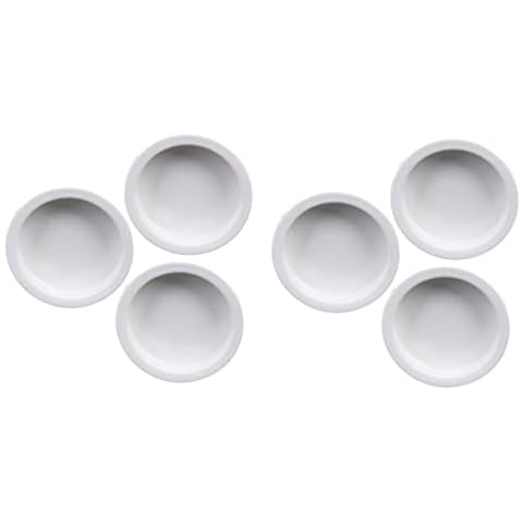 Mipcase 6 pcs Anti-escape Gecko Worm Bowls Pet Round Reptile Thicken Container Feeder Ceramics Small Dish Lizard Animal Water Basin Storage White Leopard Food Bowl Ceramic for Feeding Cover