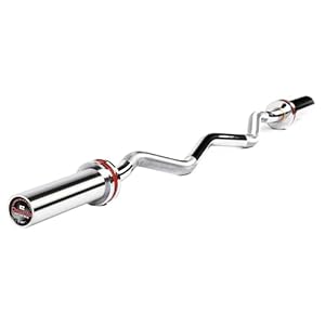 Diamond Barre olympique EZ Curl 【Ø50 mm pour disques olympiques】 Longueur 120 cm | Poids 9 kg | Poignée moletée Ø28 mm | Manchons chargables 18 cm | Charge maximale 150 kg | Curl et Triceps