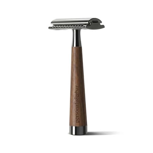 Anatolian Naturals Personalisierter Rasierer mit Holzdesigngriff – Gravur nach Wunsch – Geschenk für Männer, Papa, Bruder, Freund – Individuell, Nachhaltig, Premium Qualität