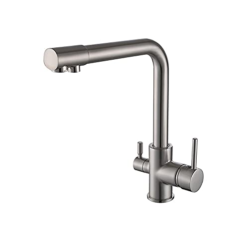 Mitigeur cuisine 3 voies laiton chrome haut de gamme robinet eau potable retro farmhouse