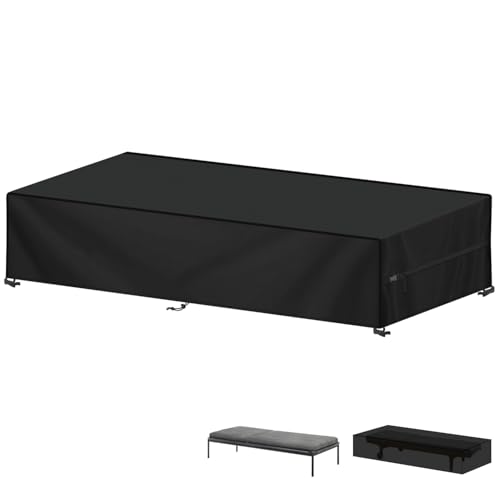 LAMUNI Housse de Protection pour Transat de Jardin, 420D Oxford Housses Chaise Longue Exterieur Bâche de Transat de Jardin, Bache Impermeable pour Bain de...