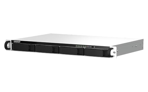 Image of QNAP TS-464eU-8G-US 4 Bay 1U Short Depth Rackmount NAS | High-Speed, Dual-2.5GbE, Intel Celeron CPU, 8GB DDR4 Memory, Diskless