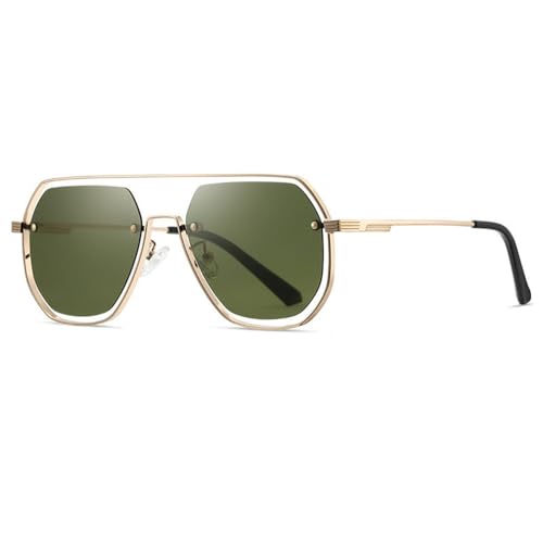 Lunettes de soleil polarisées élégantes en métal carrées pour homme
