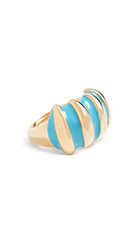 Kenneth Jay Lane Women's Turquoise Enamel Shrimp Ring, Gold/Turquoise, One Size