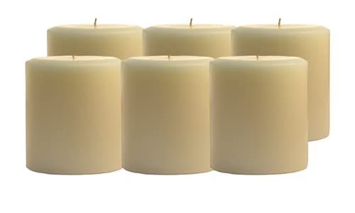 Floryn Decor Pillar Candles Set of 6 | Dripless | Smokeless | Odourless | Pillar Candles for Home Decor | Burning Time- 30 Hours, Size- 2 by 2 inches | Scent- Jasmine