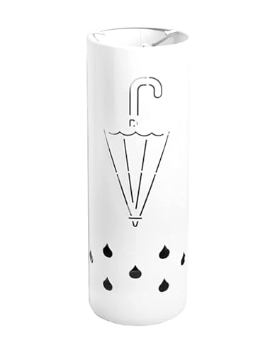 Porte-parapluies support de rangement fer blanc pour sol sec - 2