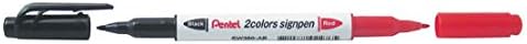 12pcs Pentel SW380-AB 2 Colors Sign Pen (Box Set) - Red/Black