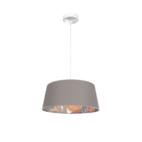 Colgante 40d Tunez 1xe27 lámpara de techo en blanco y topo estampado