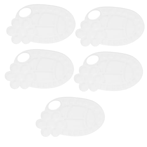 HOODANCOS DIY Art Painting Trays 5pcs Plastic Mixing Trays Oval Shape for Painting Tools Supplies