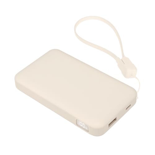 MOTTERU(モッテル) 発火リスクほぼゼロ 準固体モバイルバッテリー 10,000mAh PD30W入出力 準固体電池 燃えにくい 耐久 超寿命 USB-Cストラップケーブル付 残量表示ディスプレイ iPhone Air 17e 17Pro 16 15 iPad Macbook Air スマートフォン アーモンドミルク MOT-MBSS10002-AM