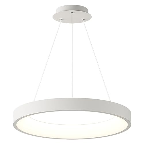 Luminaire LED suspendu 64W réglable et lustre plafonnier blanc dimmable
