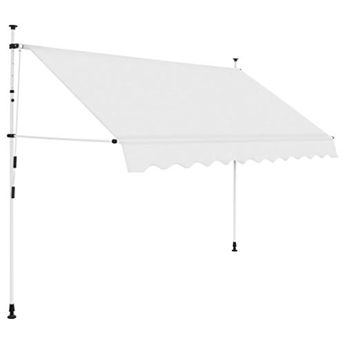 vidaXL Toldo Retráctil Operación Manual 250 cm Crema Techo Marquesina Cubierta