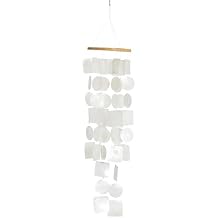 Deco 79 Capiz Shell Waterfall Windchime, 20" x 5" x 5", White