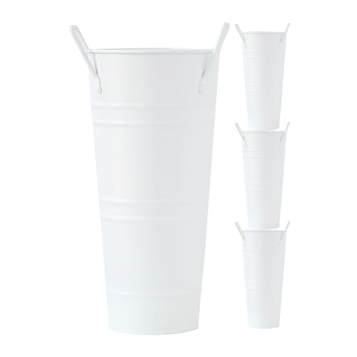 Vase de fleurs pour mariage lot de 4 contenants en métal rustique - 2