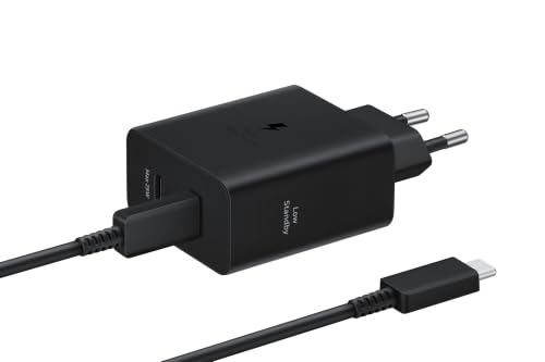 Samsung Schnellladeadapter Duo inklusive Datenkabel EP-T5020X, original USB Type-C Ladegerät mit Zwei Anschlüssen, 1x 50 Watt, 1x 25 Watt – Ansicht 4