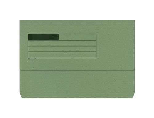 Foolscap Document Wallets 285gsm, Assorted Colours, Pack of 10 Folders (Green)