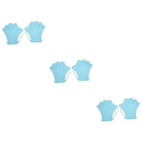 GANAZONO 3 Pairs Silicone Swim Paddles Webbed Gloves for Swimming Water Exercise Gloves Adults Diving Accessories Upper Workout Tone