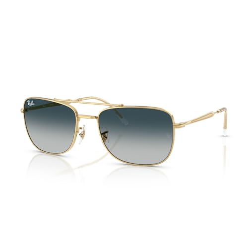 Ray-Ban RB3755 920132 59MM Gold/Grey Gradient Blue Rectangle Sunglasses for Men for Women