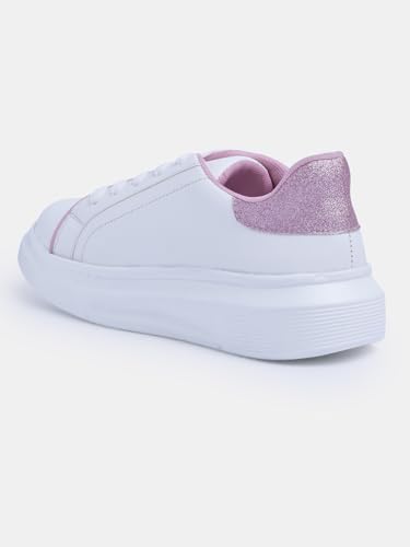 Image of Longwalk White Sneakers for Women & Girls | Trendy & Lightweight Casual Shoes