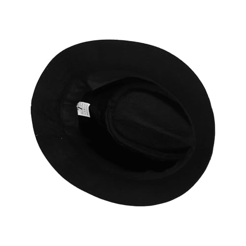 XGOPTS Jazzhut Winter Gangster Filzhut Elegant Klassisch Kappe Atmungsaktiv Outfit Fedora-Hut Herren Vintage Herrenkappe breite Krempe Zylinder Outdoor Streifen Herrenhut Herbst Karneval Gentleman