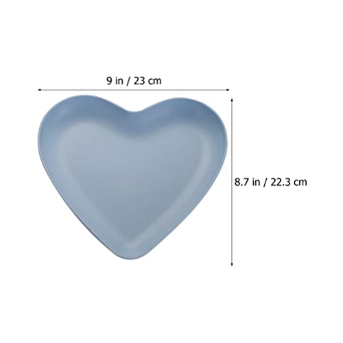Hemoton Heart Shaped Dinner Plate: 4 Pcs Unbreakable Dinner Plates Snacks Salad Plates Candy Dish Appetizers Platter Steak Serving Plate For Party| Picnic| Camping| Bbq #TOP1